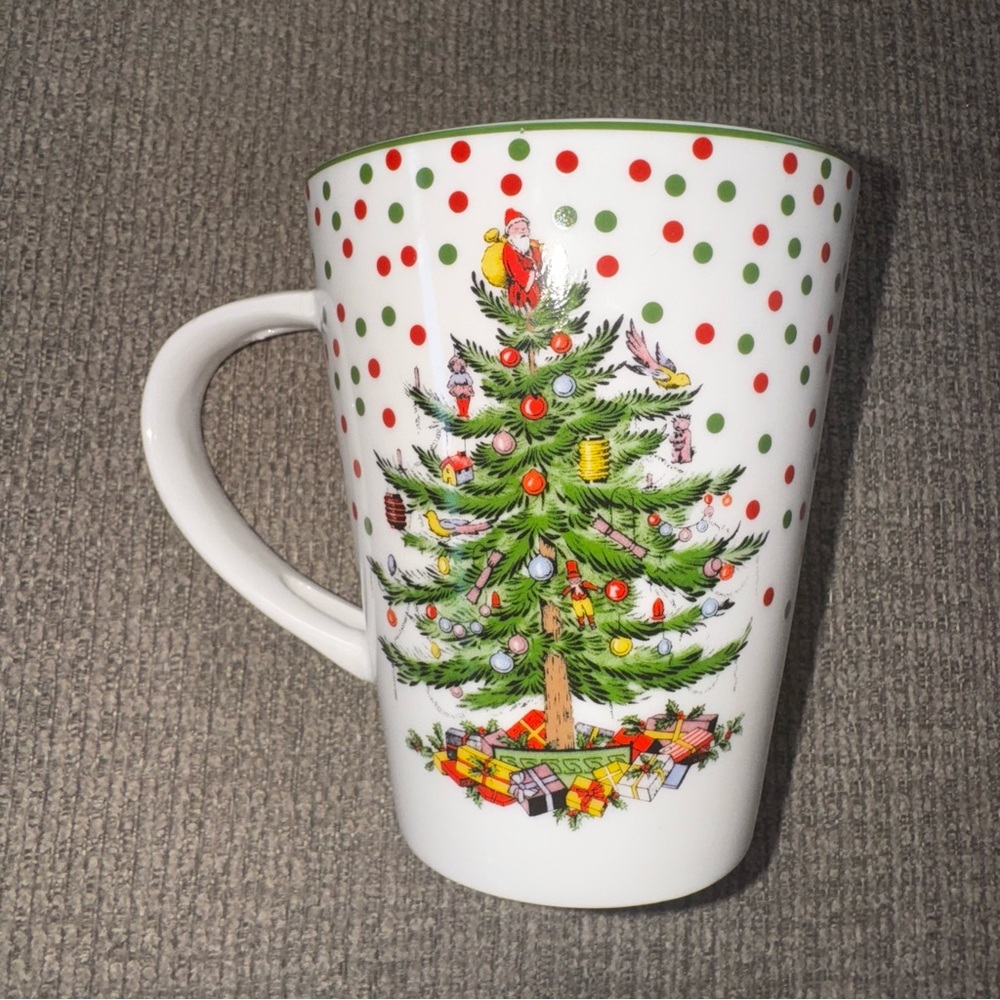 Spode Christmas Tree Polka Dot Mug No Spoon Display Only Never Used Santa